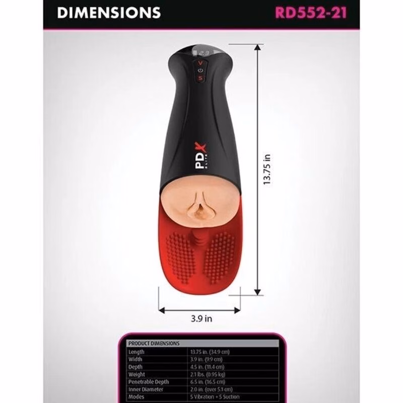 PDX ELITE - MASTURBADOR AUTOMÁTICO FUCK-O-MATIC PRO XL 42 CM - Imagen 5
