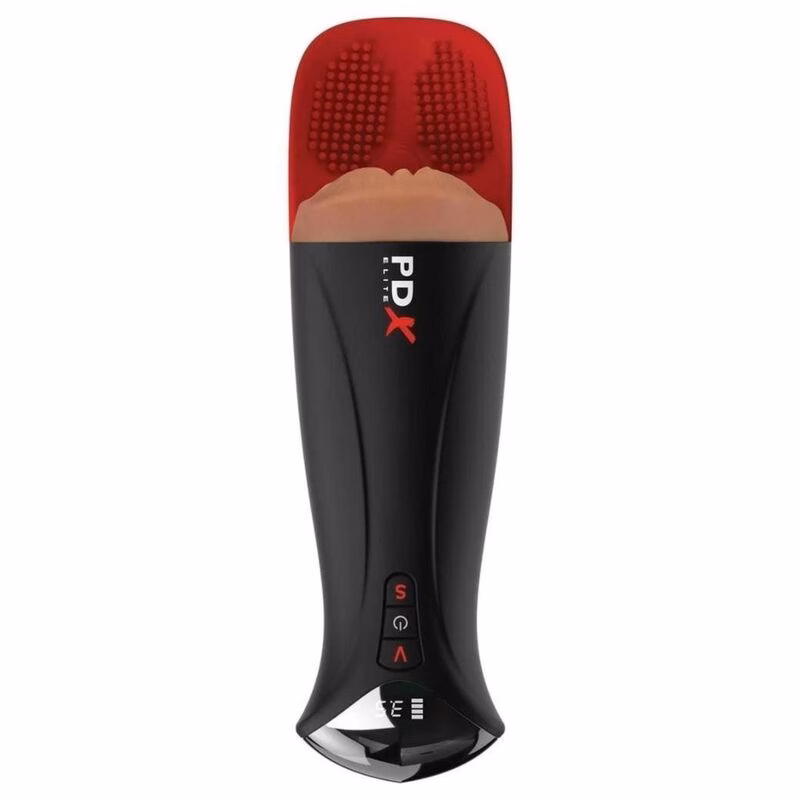 PDX ELITE - MASTURBADOR AUTOMÁTICO FAP-O-MATIC PRO XL VIBRADOR MARRÓN 34.9 CM - Imagen 2