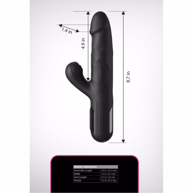 FETISH FANTASY SERIES - VIBRADOR RABBIT SONIX SILICONE THRUSTER NEGRO - Imagen 6