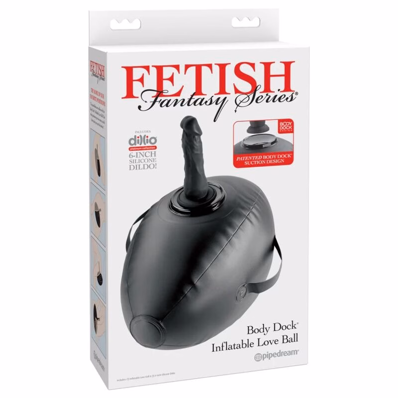 FETISH FANTASY SERIES - HINCHABLE BODY DOCK CON DILDO NEGRA 41.9 CM - Imagen 6
