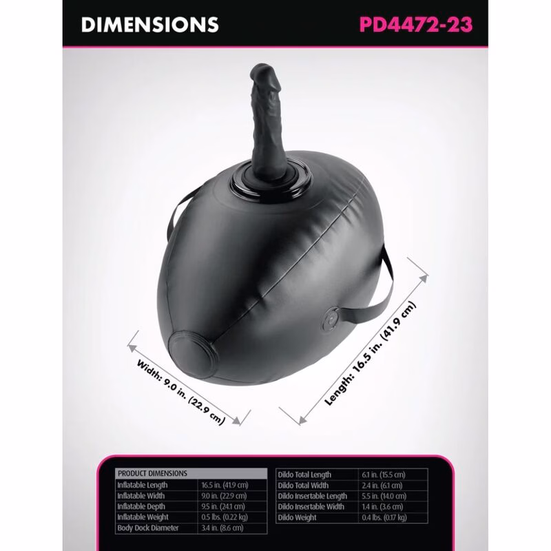 FETISH FANTASY SERIES - HINCHABLE BODY DOCK CON DILDO NEGRA 41.9 CM - Imagen 5