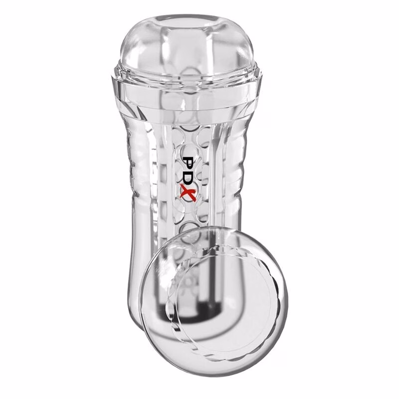 PDX ELITE - MASTURBADOR TRANSPARENTE VIEWTUBE PLUS SEE-THRU EZ-GRIP 21 CM