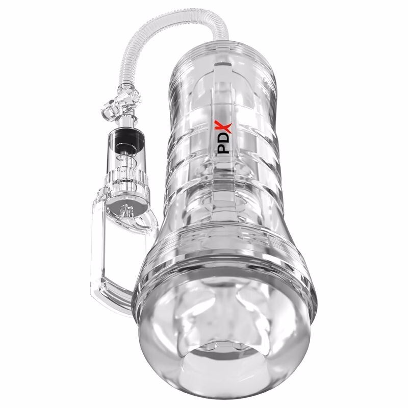 PDX ELITE - MASTURBADOR TRANSPARENTE VIEWTUBE VAC XXL CON BOMBA DE SUCCIÓN 27.3 CM