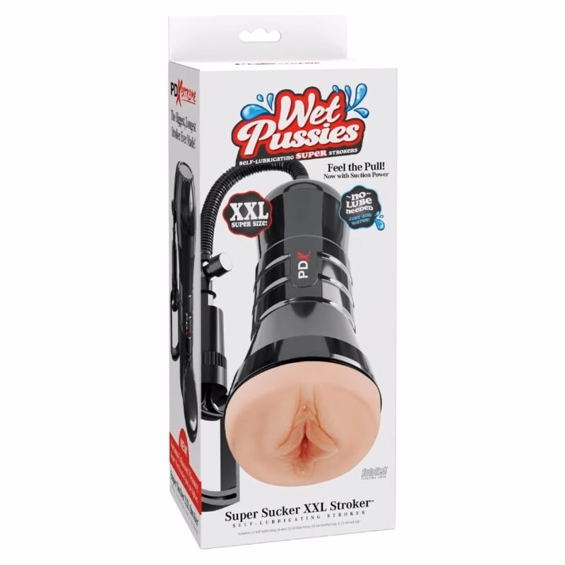 PDX EXTREME -WET PUSSIES MASTURBADOR VAGINA XXL SUPER SUCKER LIGHT CON SUCCIÓN 27.3 CM - Imagen 5