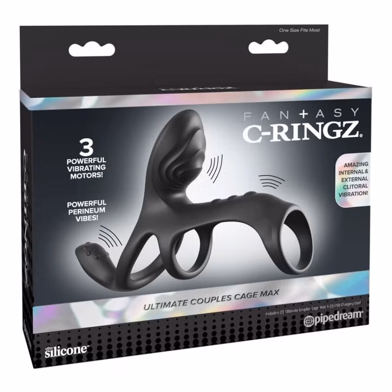 FANTASY C-RINGZ - ANILLO VIBRADOR PARA PAREJAS ULTIMATE COUPLES CAGE MAX 19.5 CM - Imagen 5