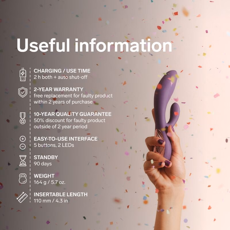 LELO - INA THRUST VIBRADOR RABBIT CON EMPUJE MORADO - Imagen 9
