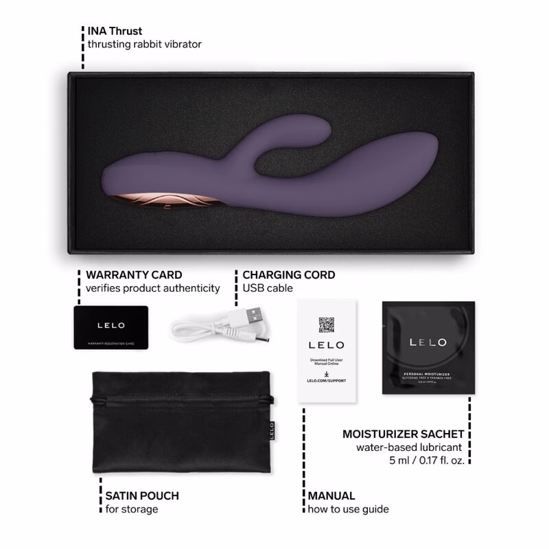 LELO - INA THRUST VIBRADOR RABBIT CON EMPUJE MORADO - Imagen 10