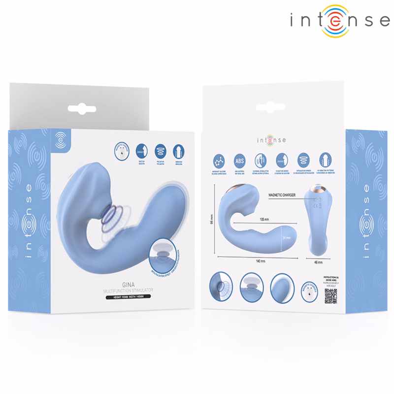 INTENSE - GINA ESTIMULADOR DE CLÍTORIS MULTIFUNCIÓN AZUL - Imagen 7