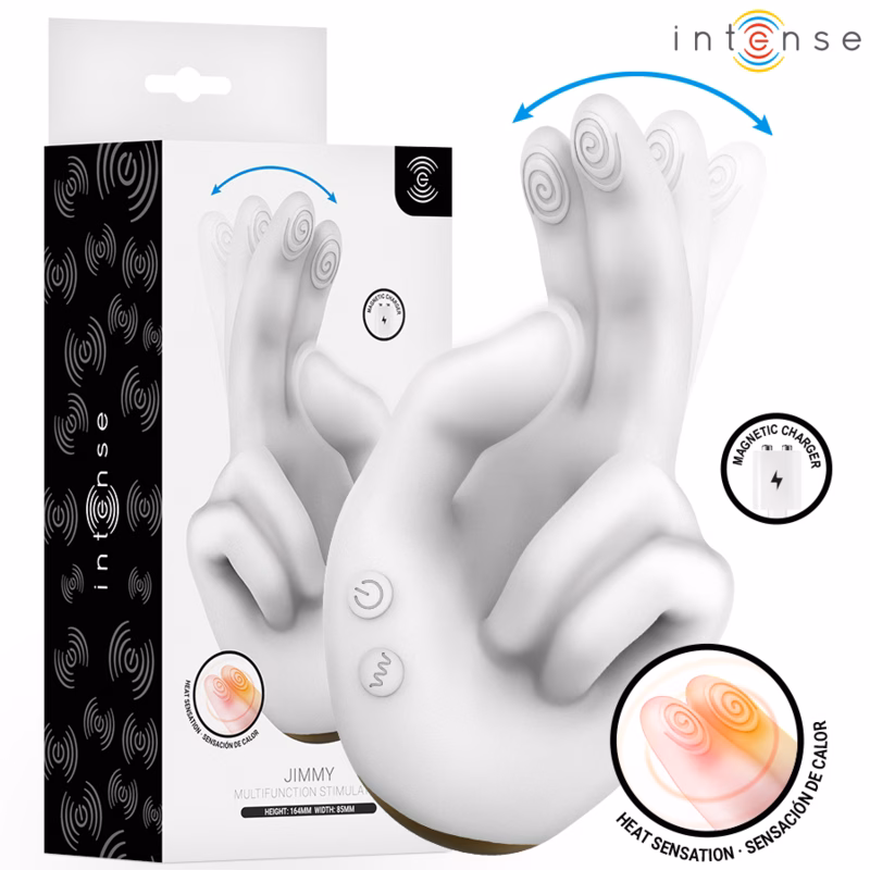 INTENSE - JIMMY ESTIMULADOR MULTIFUNCIÓN CON FORMA DE MANO, VIBRACIÓN Y CALOR