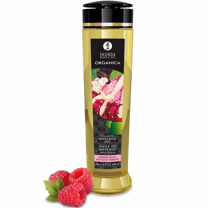 SHUNGA - ACEITE DE MASAJE ORGÁNICO FRAMBUESA 240 ML