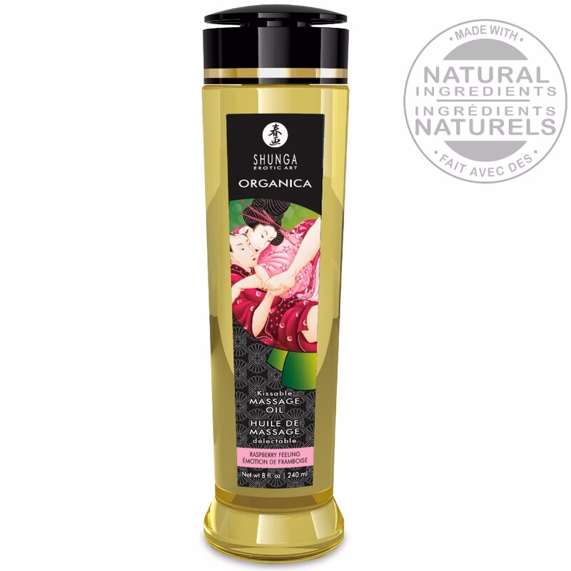 SHUNGA - ACEITE DE MASAJE ORGÁNICO FRAMBUESA 240 ML - Imagen 2