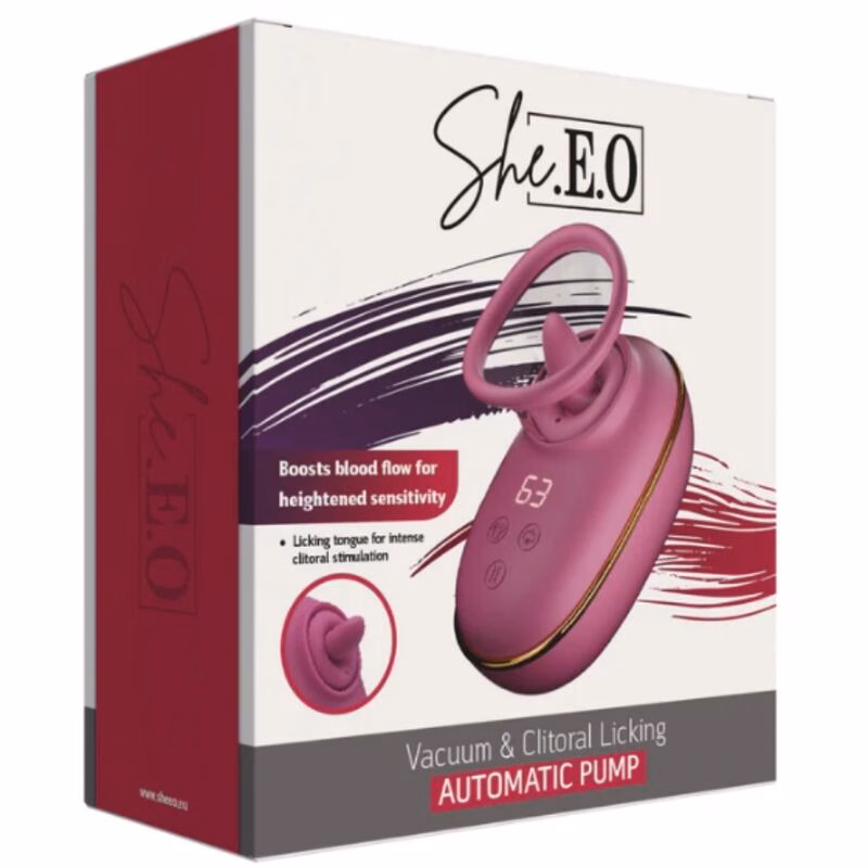 SHE.E.O - BOMBA AUTOMÁTICA ESTIMULADORA DE CLÍTORIS CON EFECTO LICKING MORADA - Imagen 6