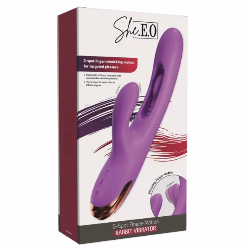 SHE.E.O - VIBRADOR RABBIT PUNTO G CON MOVIMIENTO DIGITAL MORADO - Imagen 7