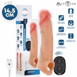 MR INTENSE - ARNOLD M VIBRADOR FUNDA PENE SILICONA CONTROL REMOTO 14.5 CM -Ø- 4 CM