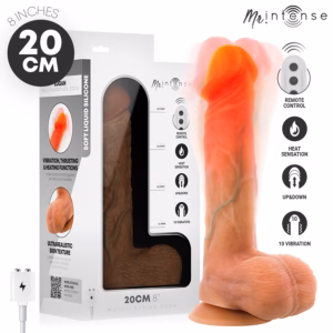 MR INTENSE - LOGAN DILDO VIBRADOR SILICONA CON EFECTO CALOR Y CONTROL REMOTO 20 CM -Ø- 4.1 CM