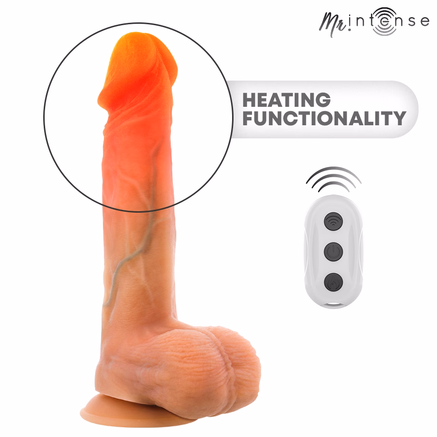 MR INTENSE - LOGAN DILDO VIBRADOR SILICONA CON EFECTO CALOR Y CONTROL REMOTO 20 CM -Ø- 4.1 CM - Imagen 8