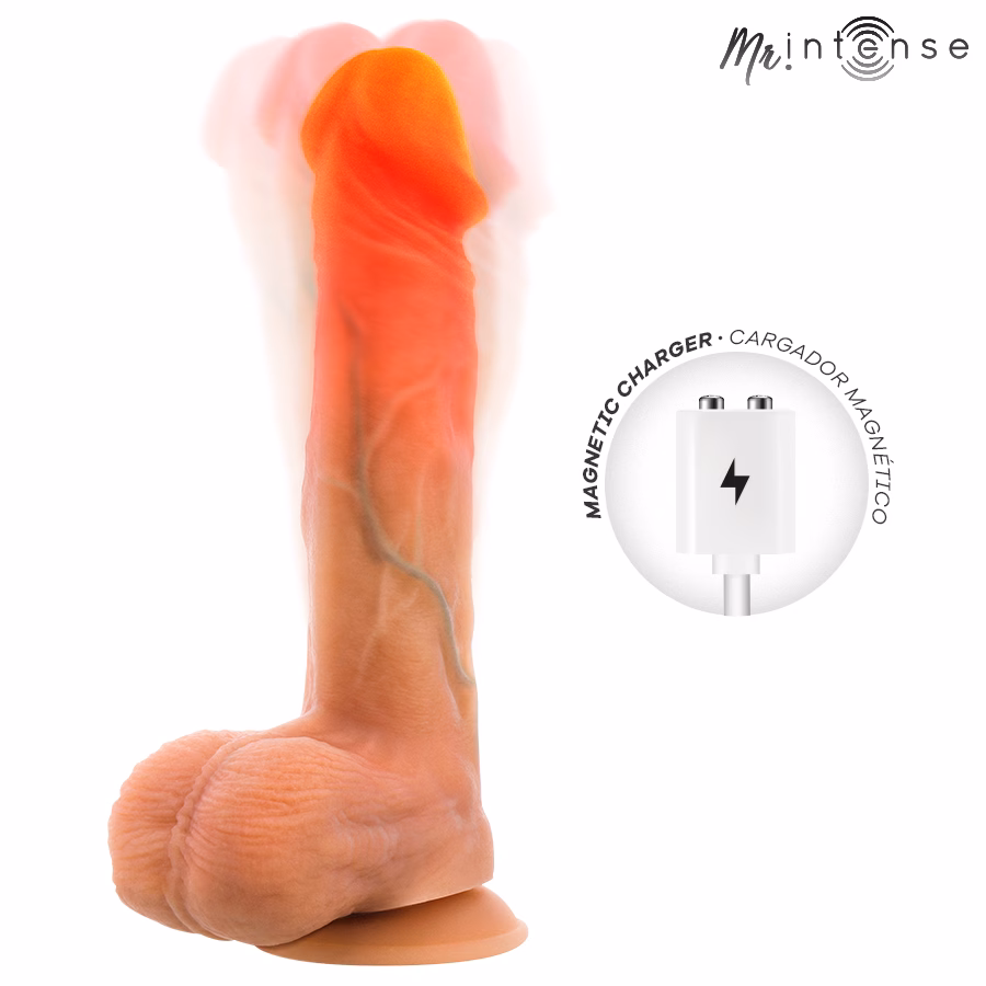 MR INTENSE - LOGAN DILDO VIBRADOR SILICONA CON EFECTO CALOR Y CONTROL REMOTO 20 CM -Ø- 4.1 CM - Imagen 2