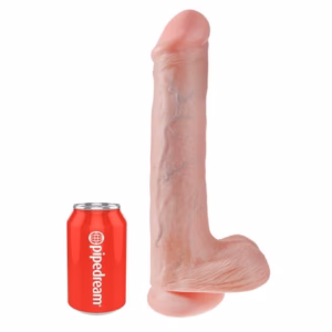 KING COCK - DILDO REALISTA CON TESTÍCULOS Y VENTOSA 38 CM COLOR NATURAL