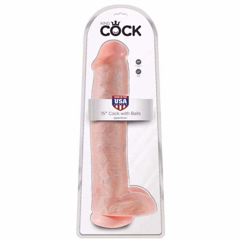 KING COCK - DILDO REALISTA CON TESTÍCULOS Y VENTOSA 38 CM COLOR NATURAL - Imagen 6