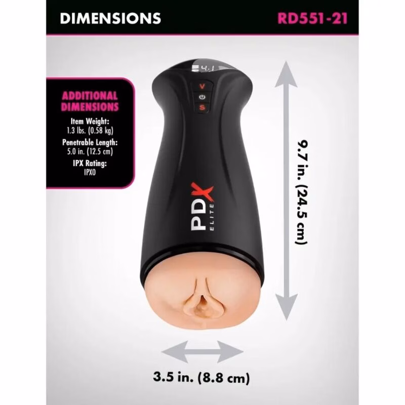 PDX ELITE - MASTURBADOR CON SUCCIÓN INTERMITENTE Y VIBRACIÓN FAP-GASM - Imagen 5