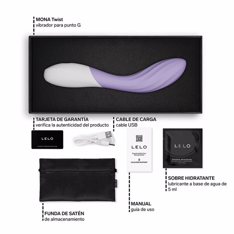LELO - MONA TWIST VIBRADOR PARA PUNTO G RECARGABLE APP CONTROL LAVANDA LILA - Imagen 6