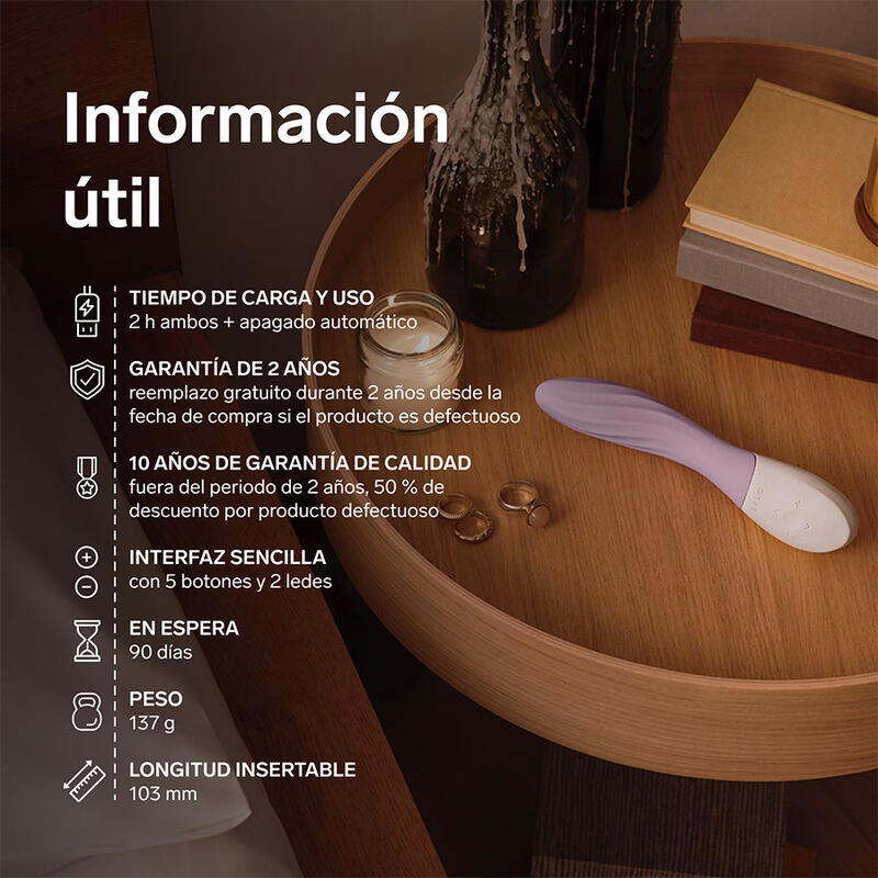 LELO - MONA TWIST VIBRADOR PARA PUNTO G RECARGABLE APP CONTROL LAVANDA ROSA - Imagen 6