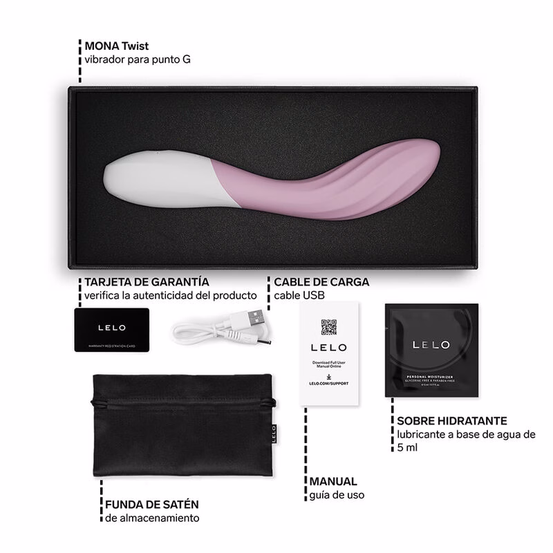 LELO - MONA TWIST VIBRADOR PARA PUNTO G RECARGABLE APP CONTROL LAVANDA ROSA - Imagen 5