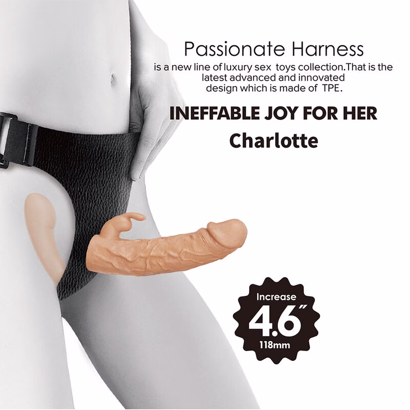 BAILE - CHARLOTTE ARNÉS HOLLOW STRAP-ON DOBLE PENETRACIÓN NATURAL - Imagen 4