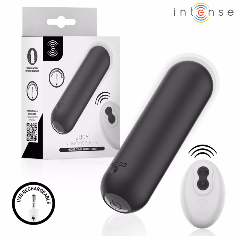 INTENSE - JUDY BALA VIBRADORA RECARGABLE CON CONTROL REMOTO NEGRO