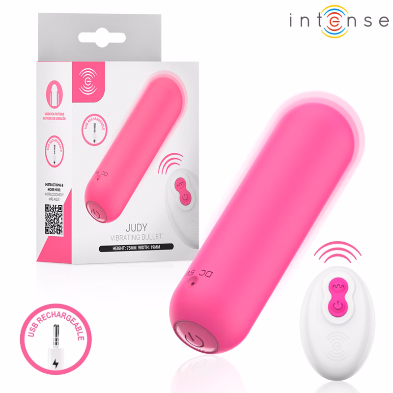 INTENSE - JUDY BALA VIBRADORA RECARGABLE CON CONTROL REMOTO ROSA