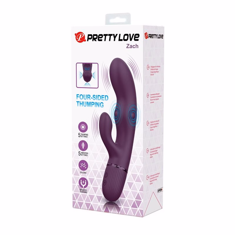 PRETTY LOVE - ZACH VIBRADOR RABBIT RECARGABLE CON EMPUJE 5+5 FUNCIONES - Imagen 11