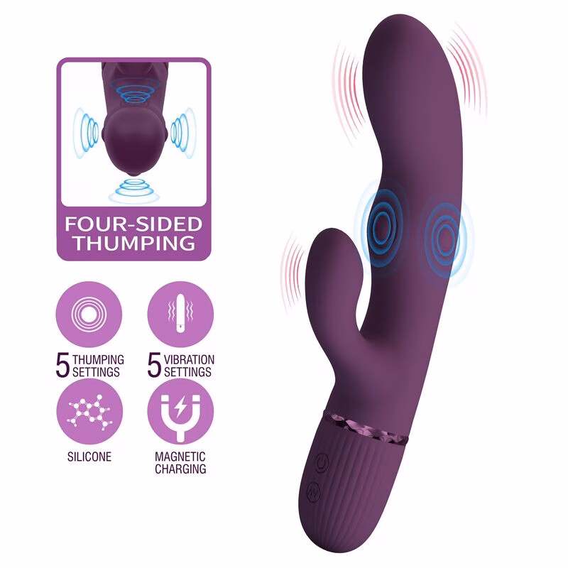 PRETTY LOVE - ZACH VIBRADOR RABBIT RECARGABLE CON EMPUJE 5+5 FUNCIONES - Imagen 9