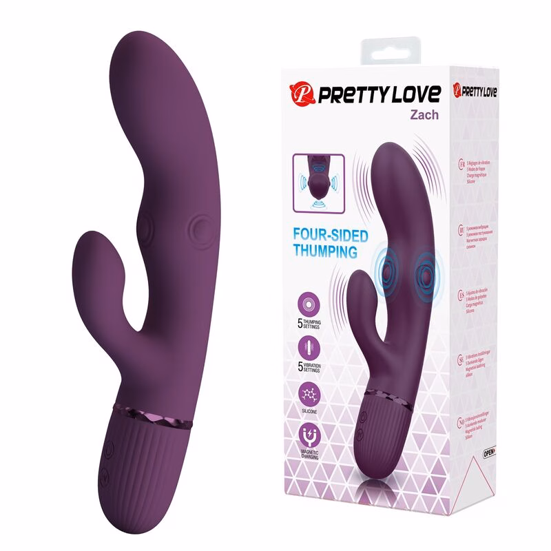 PRETTY LOVE - ZACH VIBRADOR RABBIT RECARGABLE CON EMPUJE 5+5 FUNCIONES