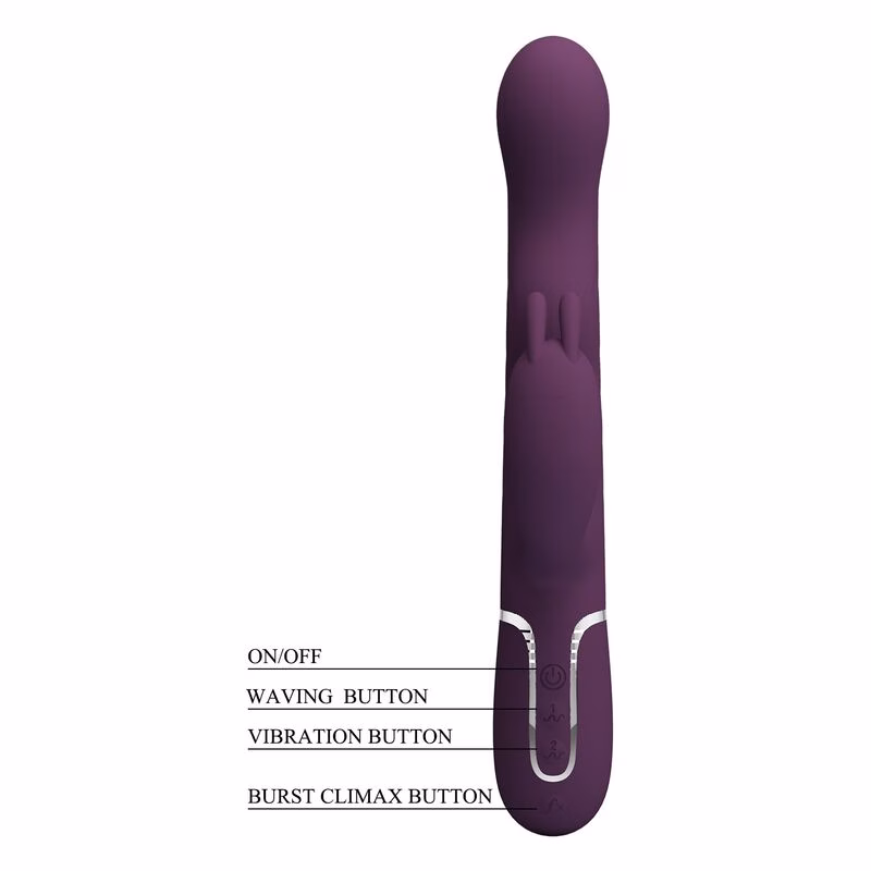 PRETTY LOVE - VIBRADOR RABBIT LOURSEN CON MOVIMIENTO OSCILANTE Y 7 VIBRACIONES RECARGABLE USB MORADO - Imagen 10