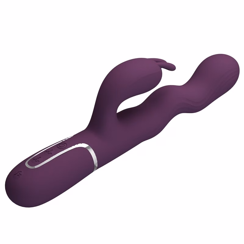 PRETTY LOVE - VIBRADOR RABBIT LOURSEN CON MOVIMIENTO OSCILANTE Y 7 VIBRACIONES RECARGABLE USB MORADO - Imagen 6