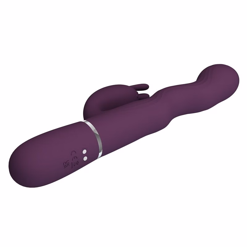 PRETTY LOVE - VIBRADOR RABBIT LOURSEN CON MOVIMIENTO OSCILANTE Y 7 VIBRACIONES RECARGABLE USB MORADO - Imagen 7