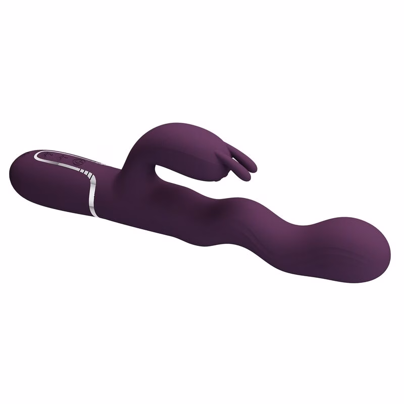 PRETTY LOVE - VIBRADOR RABBIT LOURSEN CON MOVIMIENTO OSCILANTE Y 7 VIBRACIONES RECARGABLE USB MORADO - Imagen 8