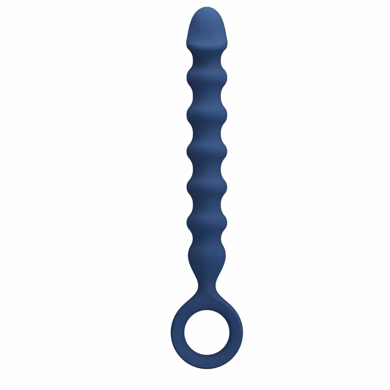 MR PLAY - BOLAS ANALES Y PLUG ANAL SILICONA AZUL -Ø- 3,4 CM - 28,5 CM - Imagen 2
