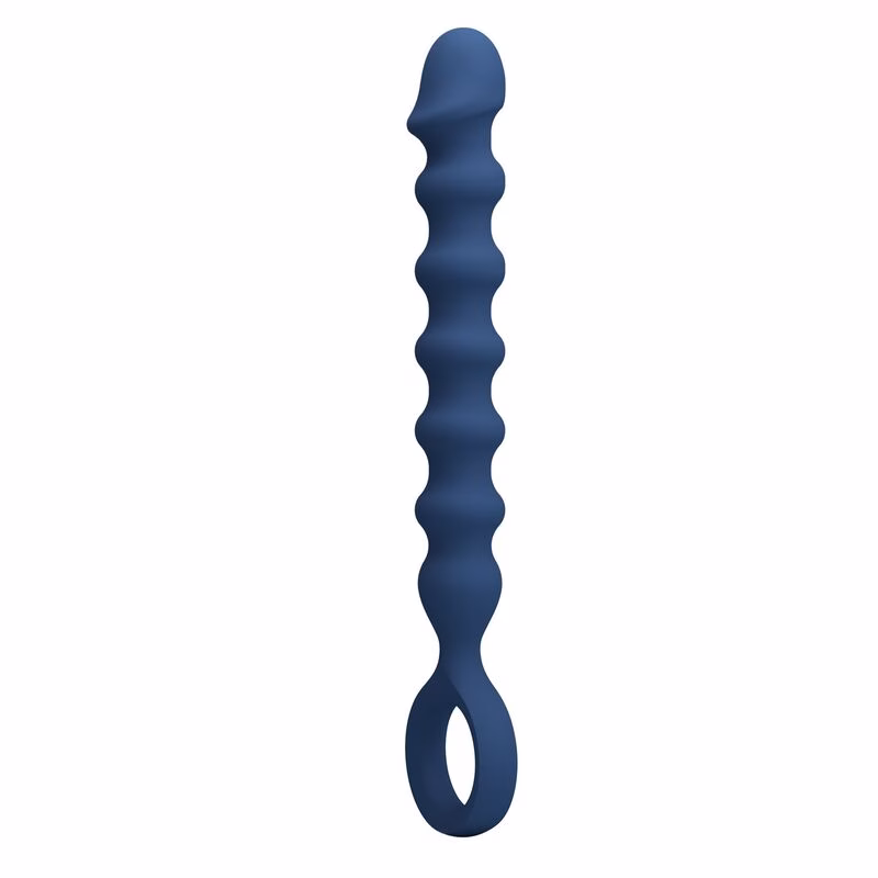 MR PLAY - BOLAS ANALES Y PLUG ANAL SILICONA AZUL -Ø- 3,4 CM - 28,5 CM - Imagen 4