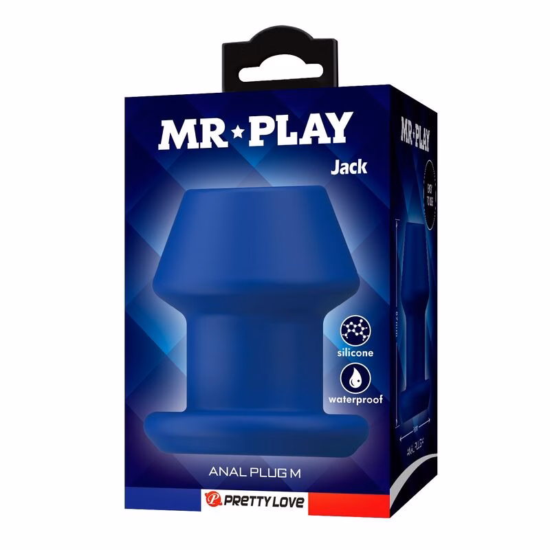 MR PLAY - JACK PLUG ANAL HUECO SILICONA AZUL TALLA M - Imagen 3
