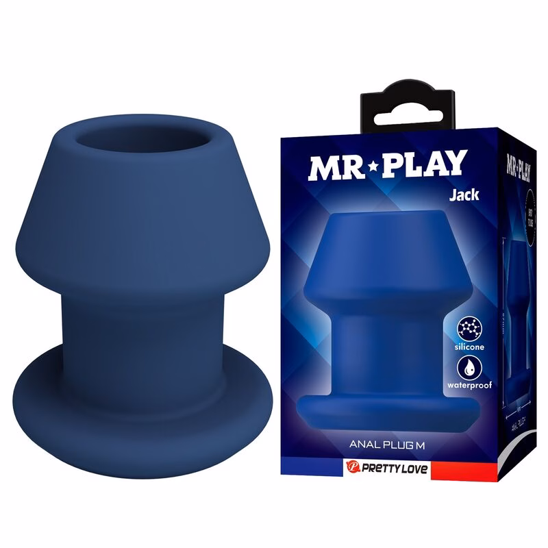 MR PLAY - JACK PLUG ANAL HUECO SILICONA AZUL TALLA M