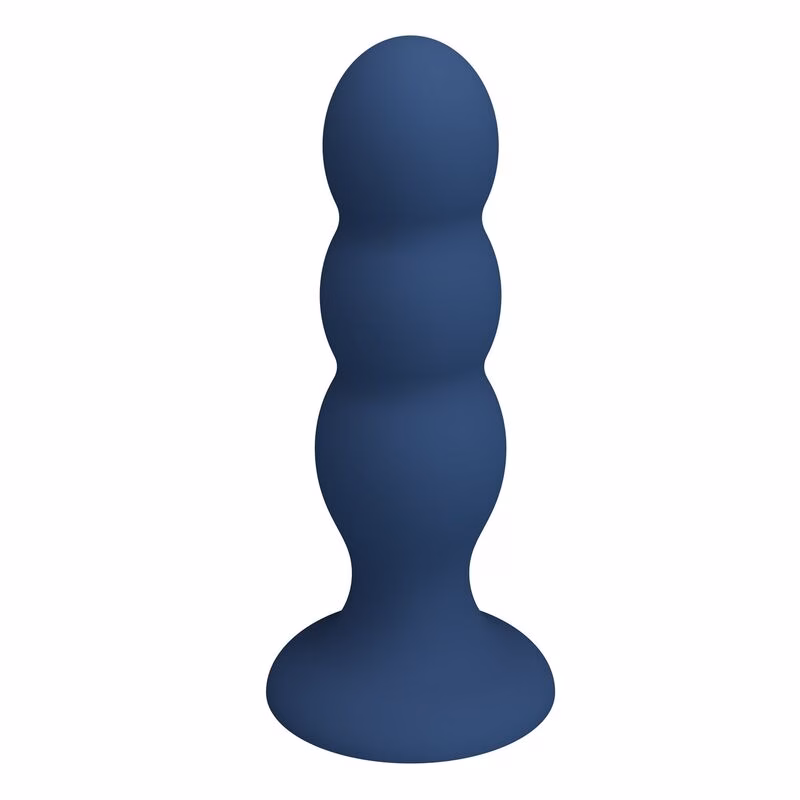 MR PLAY - PLUG ANAL CON 3 BOLAS METÁLICAS Y VENTOSA AZUL - Imagen 3