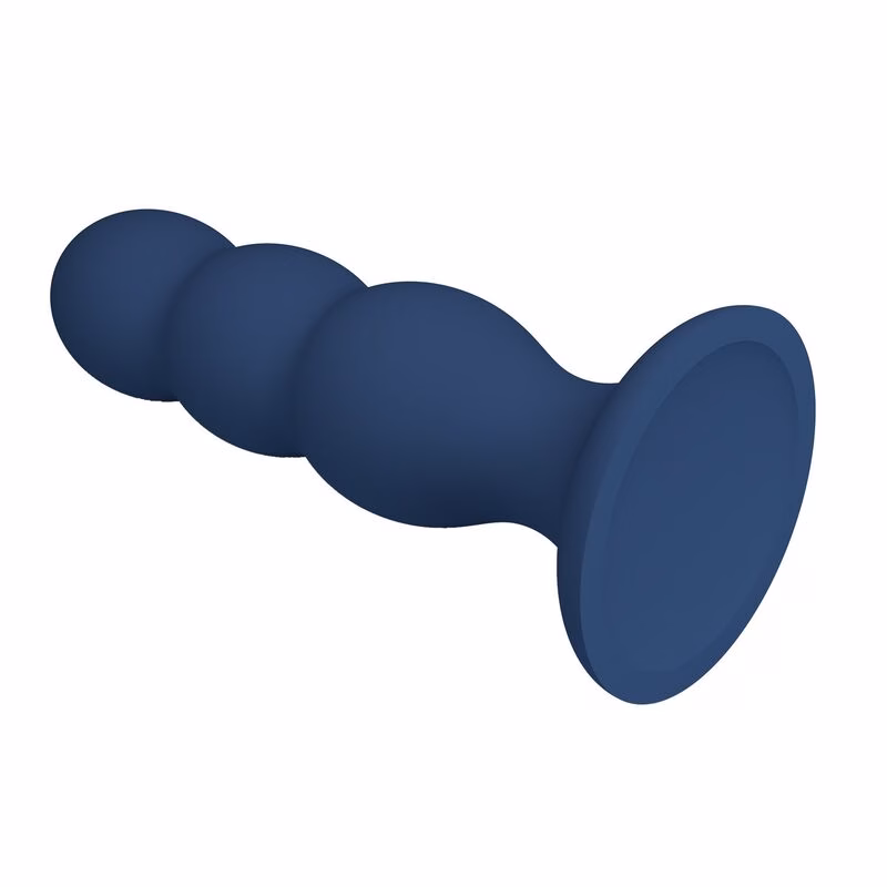 MR PLAY - PLUG ANAL CON 3 BOLAS METÁLICAS Y VENTOSA AZUL - Imagen 4