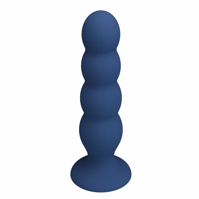 MR PLAY - PLUG ANAL CON 4 BOLAS METÁLICAS Y VENTOSA AZUL - Imagen 4