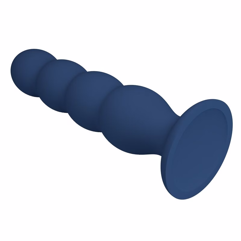 MR PLAY - PLUG ANAL CON 4 BOLAS METÁLICAS Y VENTOSA AZUL - Imagen 5