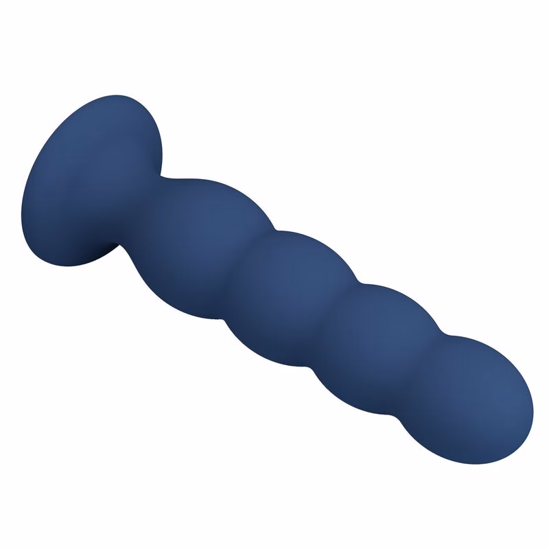 MR PLAY - PLUG ANAL CON 4 BOLAS METÁLICAS Y VENTOSA AZUL - Imagen 6