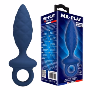 MR PLAY - PLUG ANAL TEXTURIZADO CON ANILLA AZUL L