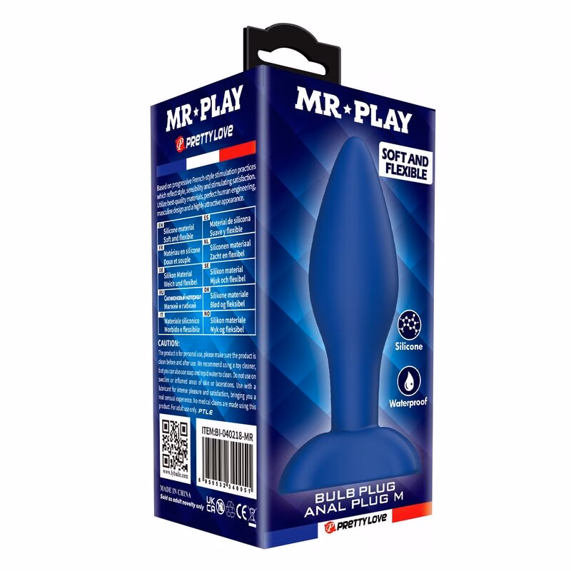 MR PLAY - PLUG ANAL CÓNICO SILICONA AZUL M - Imagen 3