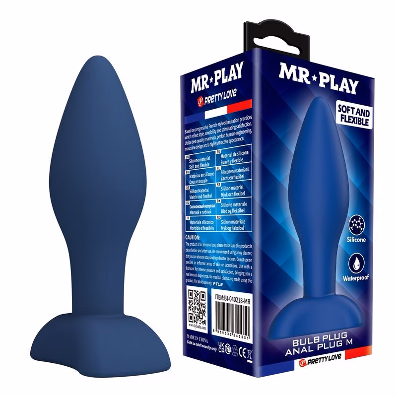 MR PLAY - PLUG ANAL CÓNICO SILICONA AZUL M