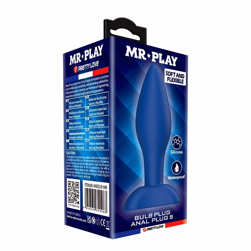 MR PLAY - PLUG ANAL CÓNICO SILICONA AZUL S - Imagen 3